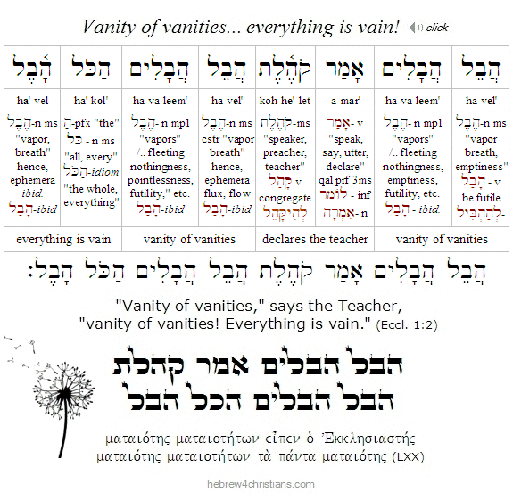 Ecclesiastes 1:2 Hebrew Lesson