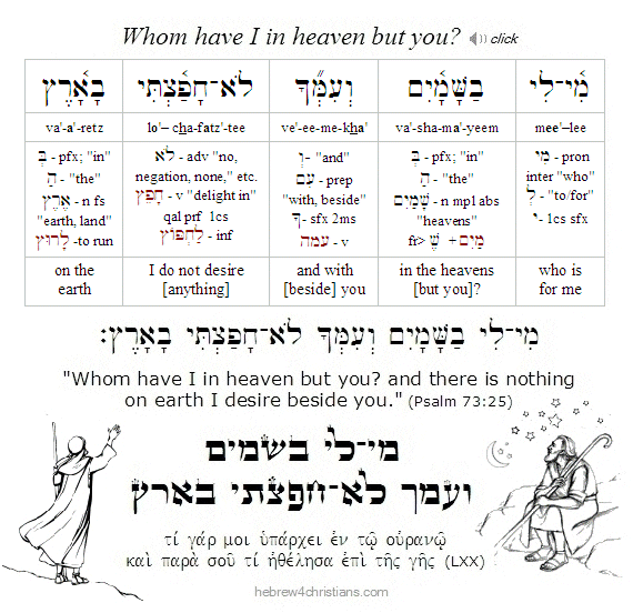 Psalm 73-25 Hebrew analysis